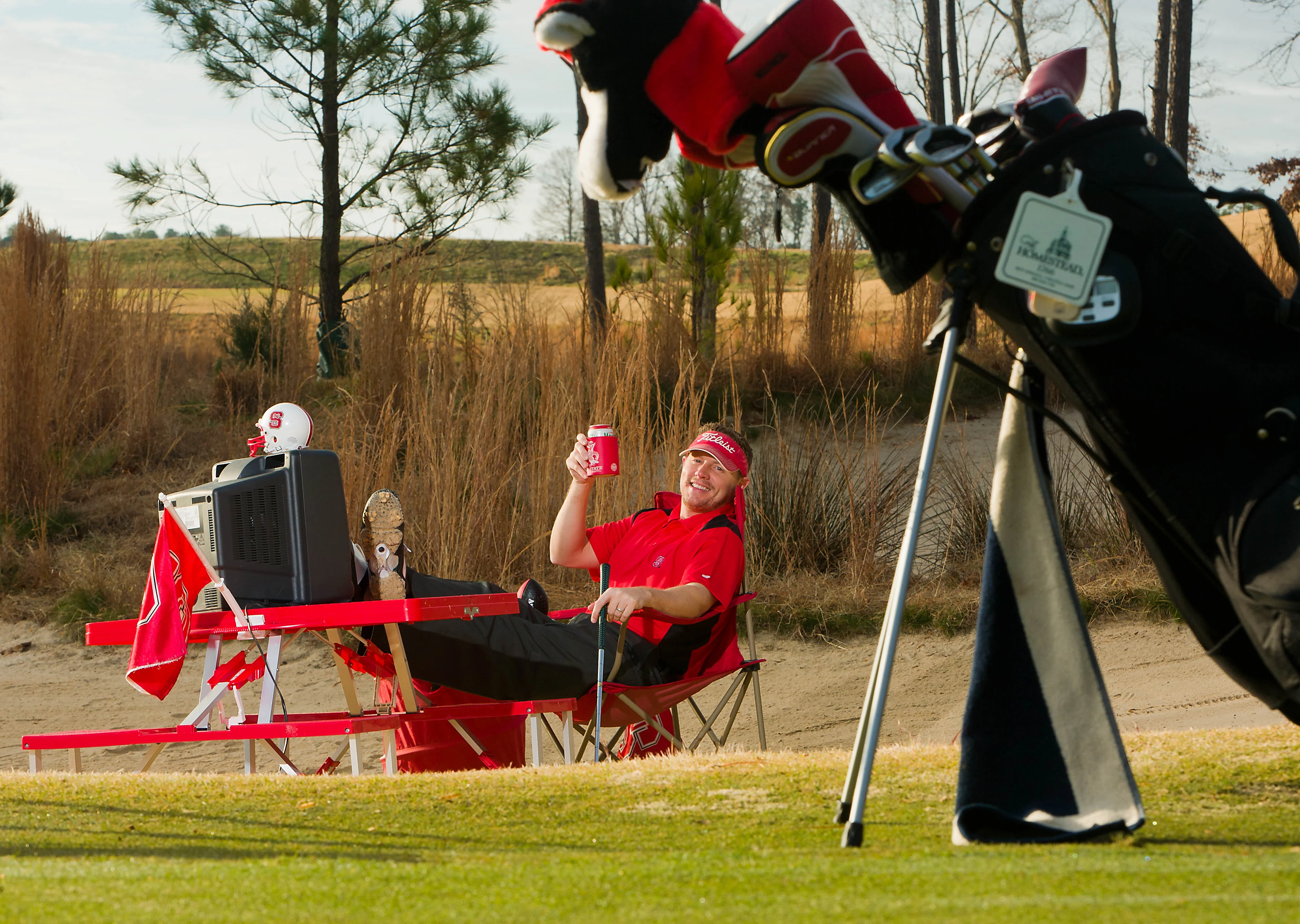 Chuck Norman with golf bag