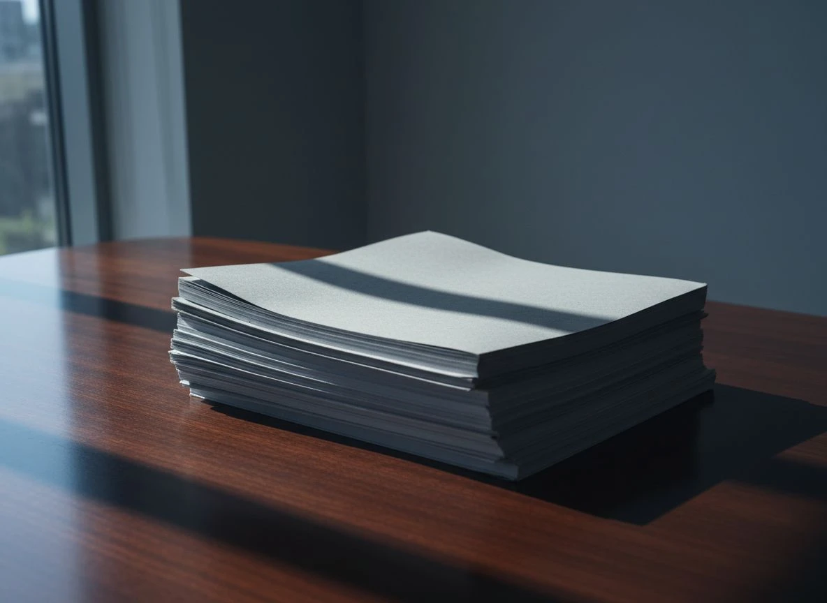 Proposal documents with a shadowed corner, symbolizing late-stage deal collapse due to AI confidence gaps.