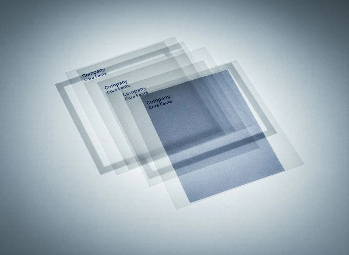 Layered transparent vellum sheets with aligned technical lettering, creating a converged signal on a light table.