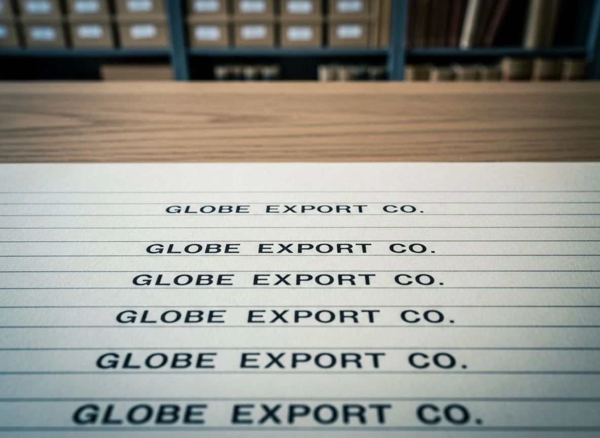 Close-up of consistent typewritten entries in a reference ledger, showing precise alignment and material texture.